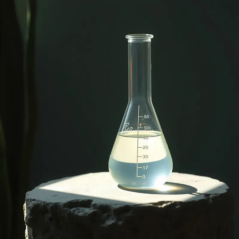 Glass flask in sunlight